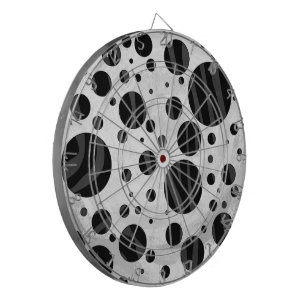 Zebra Polka Dot Black and Grey Print Dartboard