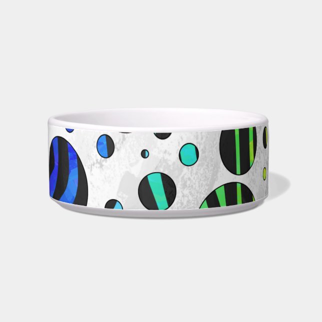 Zebra Polka Dot Black and Rainbow Print Bowl (Right)