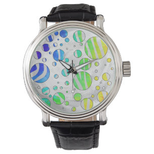 Zebra Polka Dot Rainbow and White Print Watch