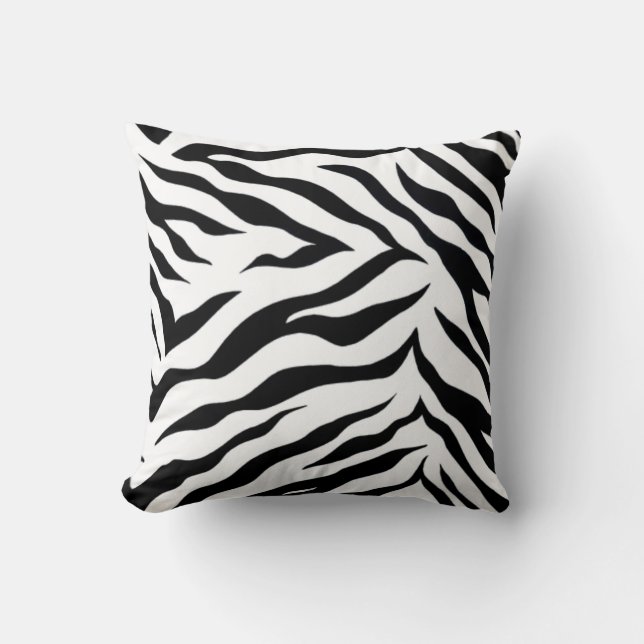 Zebra Polyester Throw Pillow (16" x 16)" (Front)