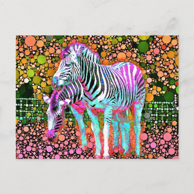 Zebra Pop Art Postcard (Front)