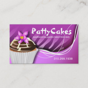 Zebra Pop Cupcakes - ombre purple Business Card