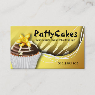Zebra Pop Cupcakes - ombre yellow Business Card