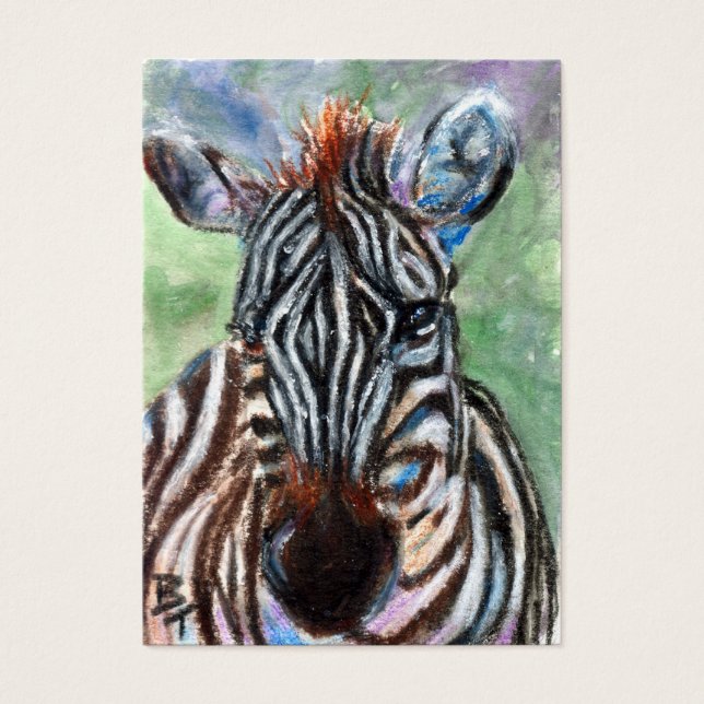 Zebra Portrait ACEO ArtCard (Front)
