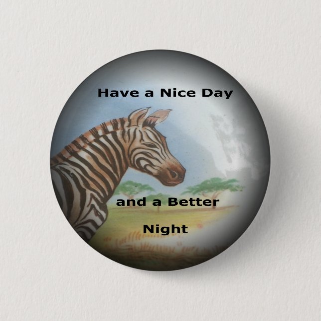 Zebra Portrait, Amboseli: he Spirit of the Savanna 6 Cm Round Badge (Front)