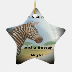 Zebra Portrait, Amboseli: he Spirit of the Savanna Ceramic Tree Decoration