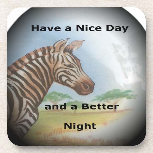 Zebra Portrait, Amboseli: he Spirit of the Savanna Coaster (Front)