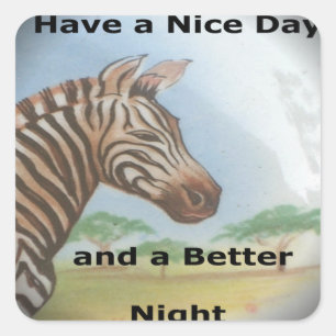 Zebra Portrait, Amboseli: The Spirit of the Savann Square Sticker