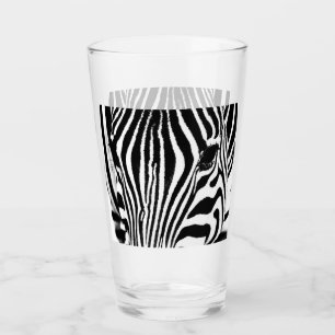 Zebra portrait black and white photo glass