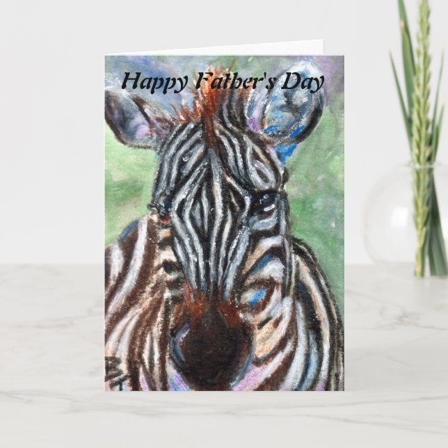 Zebra Portrait Father's Day Card (Front)