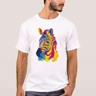 Zebra Portrait Illustration Watercolour Painting T-Shirt