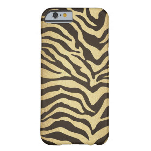 Zebra Print Animal Skin Print Modern Glam Gold Barely There iPhone 6 Case