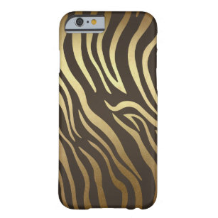 Zebra Print Animal Skin Print Modern Glam Gold Barely There iPhone 6 Case