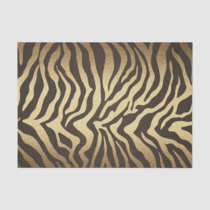 Zebra Print Animal Skins Gold Glam Chic Tissue Paper