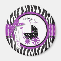 Zebra Print & Baby Carriage Baby Shower