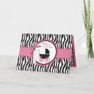 Zebra Print & Baby Carriage Card