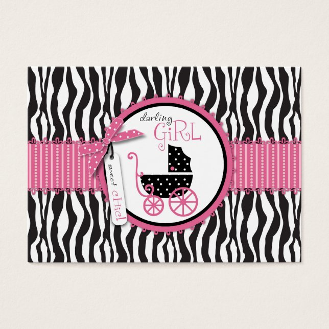 Zebra Print & Baby Carriage Gift Tag (Front)