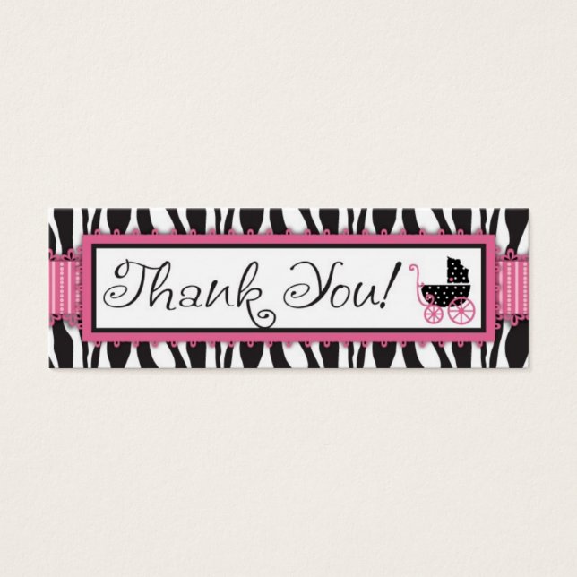 Zebra Print & Baby Carriage Gift Tag (Front)