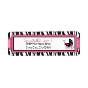 Zebra Print & Baby Carriage Return Label