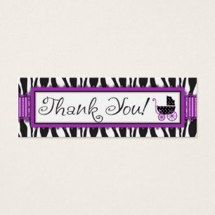 Zebra Print & Baby Carriage Thank You Gift Tag