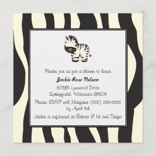 Zebra Print Baby Shower Invitation