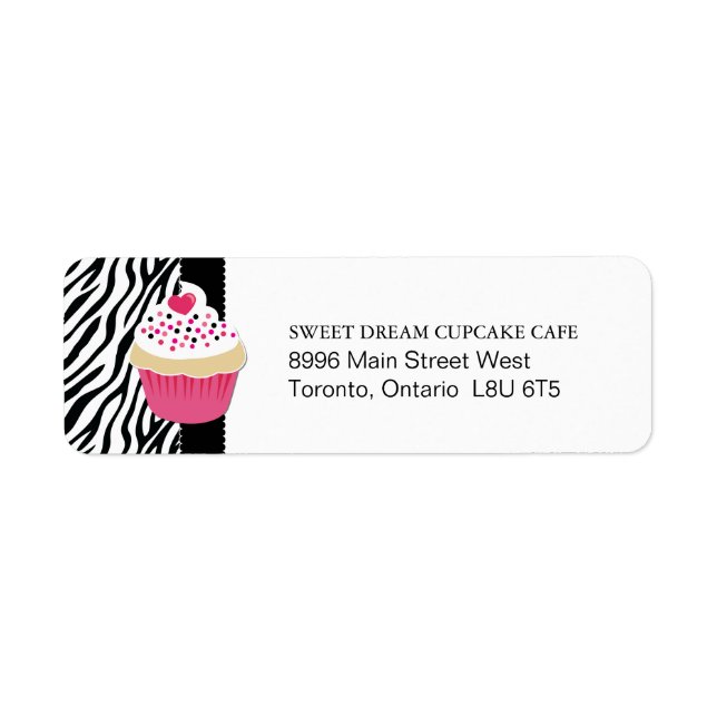 Zebra Print Bakery Return Address Label (Front)