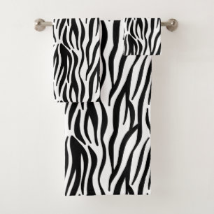 zebra print bath towel set