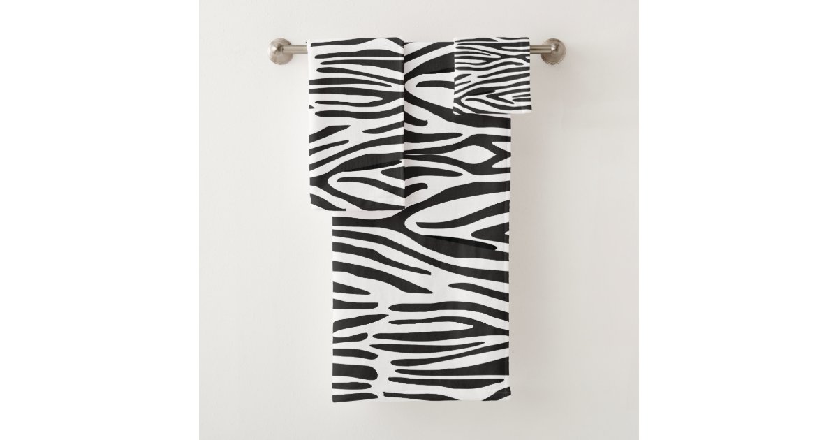 Zebra Print Bathroom Towel Set | Zazzle