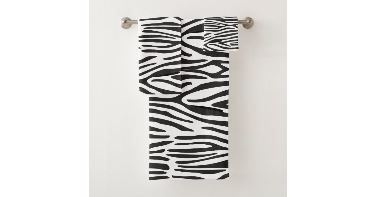 Zebra Print Bathroom Towel Set Zazzle