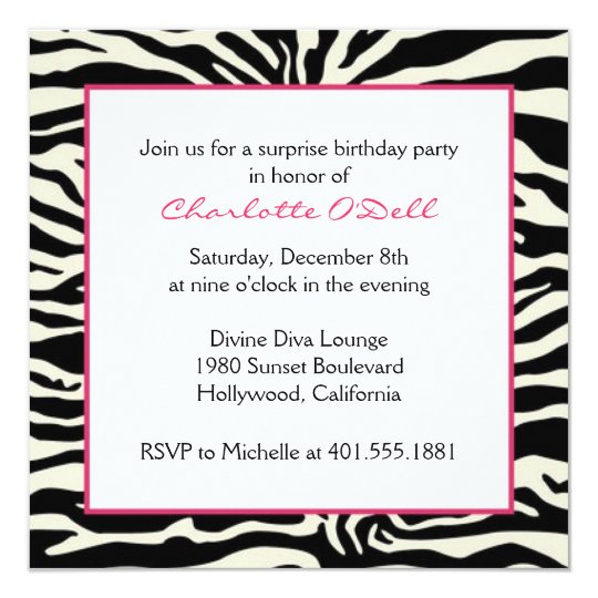 Zebra Print Birthday Card