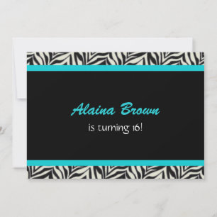 Zebra Print Birthday Party Invitations