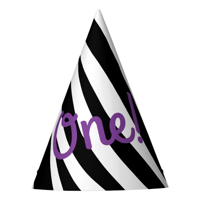 Zebra Print Birthday Party Kids Party Hat (Front)