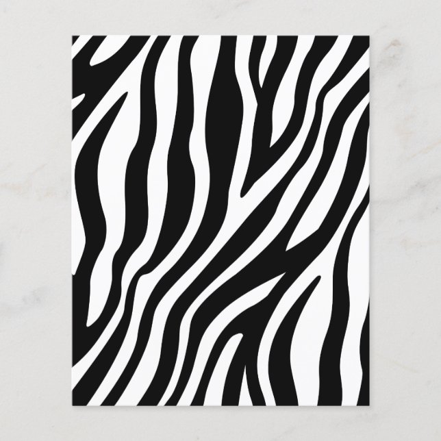 Zebra Print Black And White Stripes Pattern Flyer (Front)
