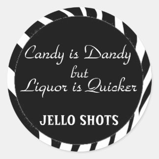 zebra print, black circle, Candy is Dandy, but,... Classic Round Sticker
