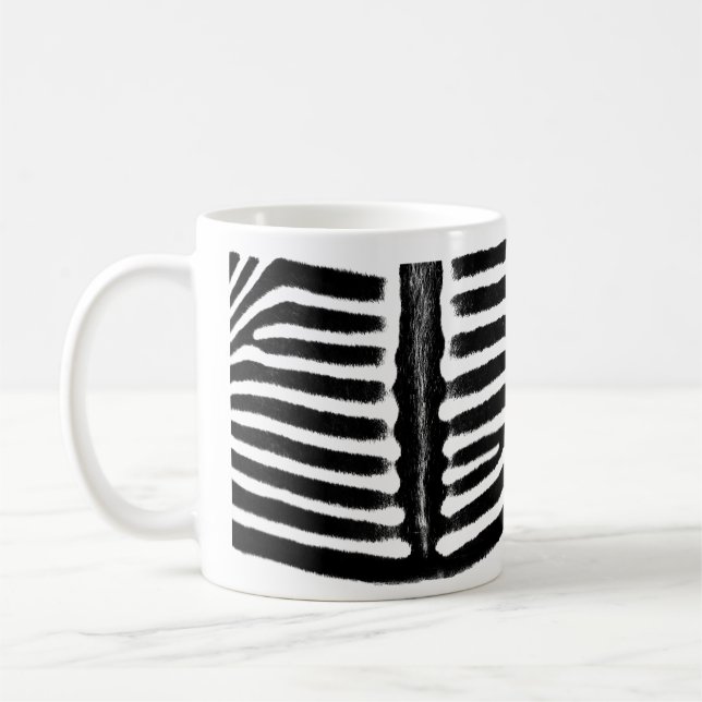 Zebra print (black) coffee mug (Left)