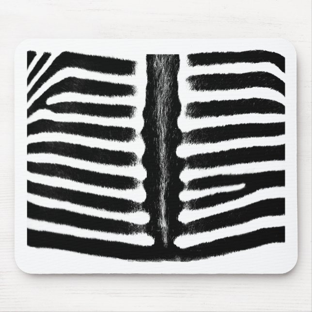 Zebra print (black) mouse mat (Front)