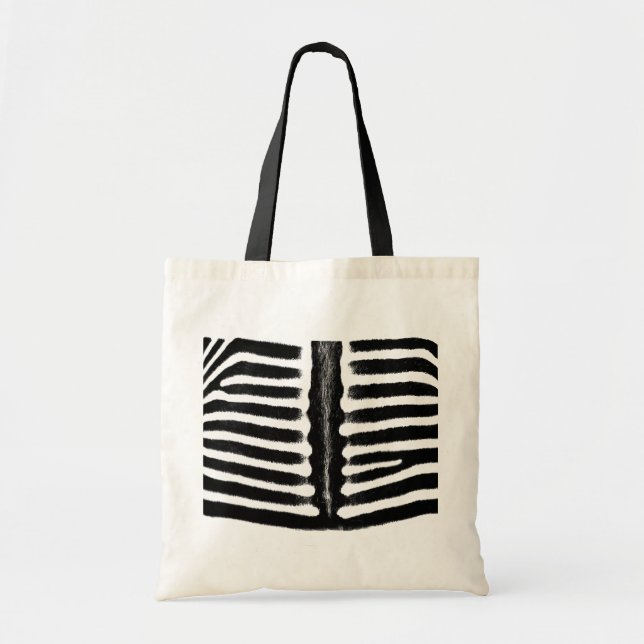 Zebra print (black) tote bag (Front)