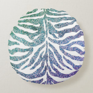 zebra print blue Throw Pillow