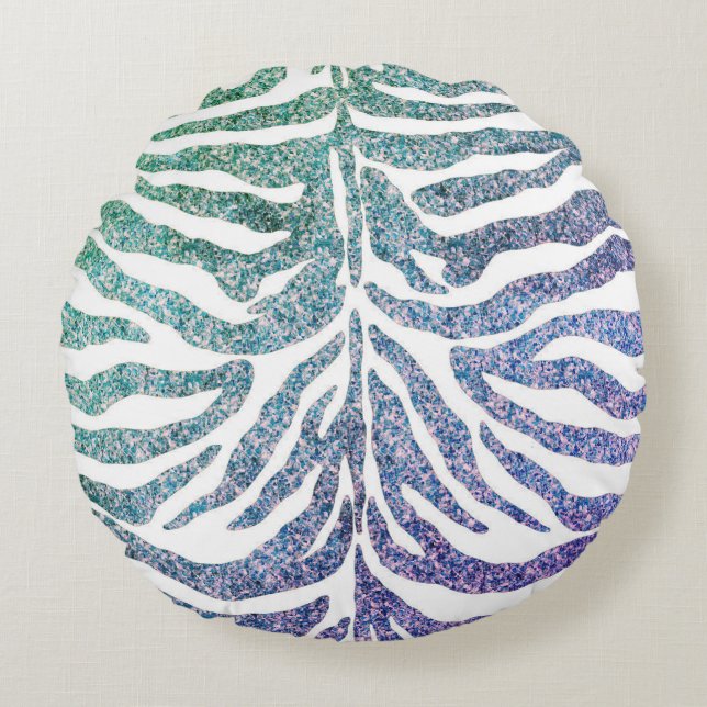 zebra print blue Throw Pillow (Front)