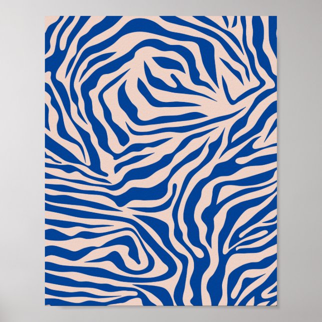 Zebra Print Blue Zebra Stripes Animal Print (Front)