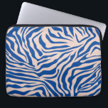 Zebra Print Blue Zebra Stripes Animal Print Laptop Sleeve<br><div class="desc">Zebra Print – blue and beige Zebra stripes - wild animal print.</div>