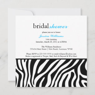 Zebra Print Bridal Shower Invitation