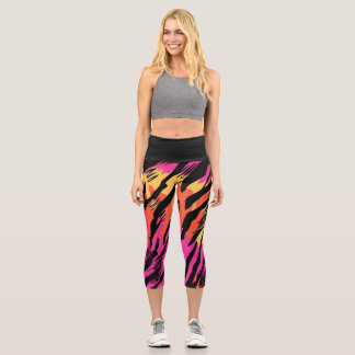 Zebra print bright colours leggings for her