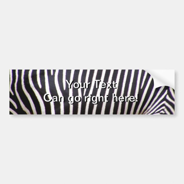 Zebra Print Bumper Sticker (Front)