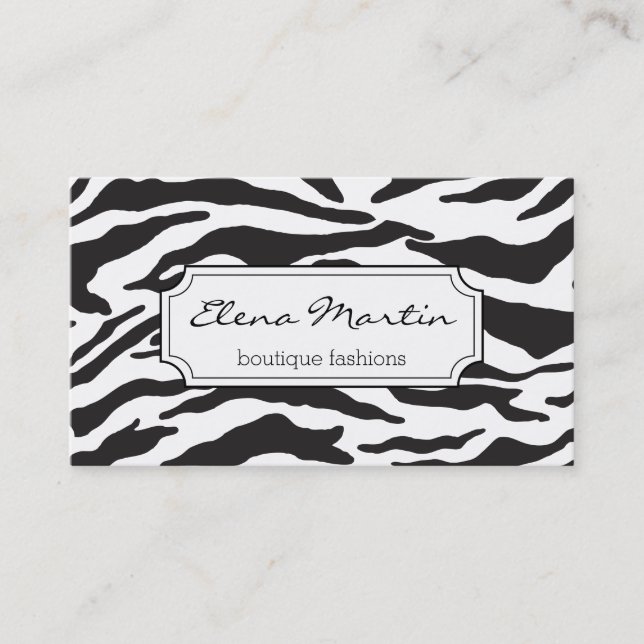 Zebra Print Business Card (Front)