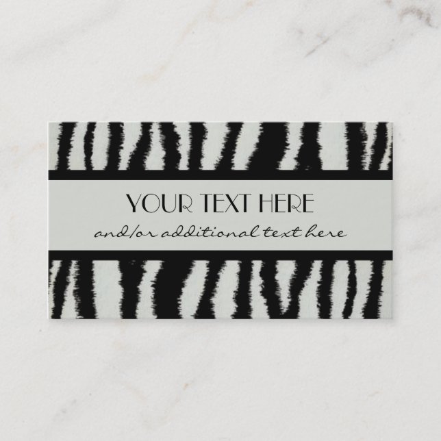Zebra Print Business Card (Front)