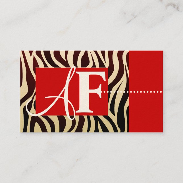 Zebra Print Business Cards (Front)
