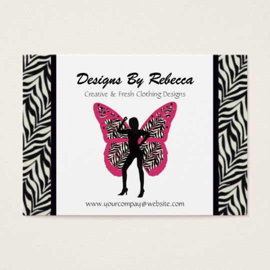 Zebra Print Butterfly Business Card