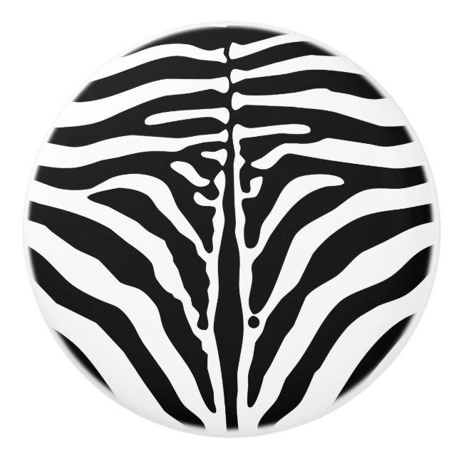 Zebra print ceramic knob (Front)