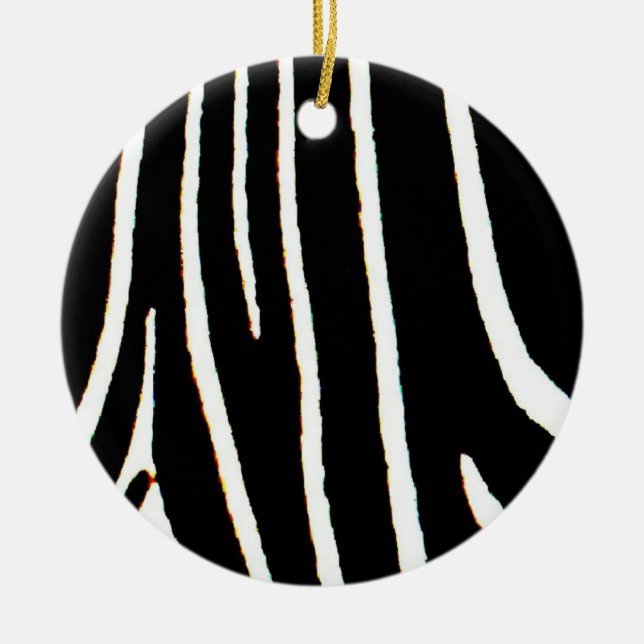 Zebra Print Ceramic Tree Decoration (Front)